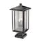 Z-Lite Aspen 3 Light Outdoor Pier Mounted Fixture, Black And Clear Seedy 554PHXLS-SQPM-BK - alternate 3